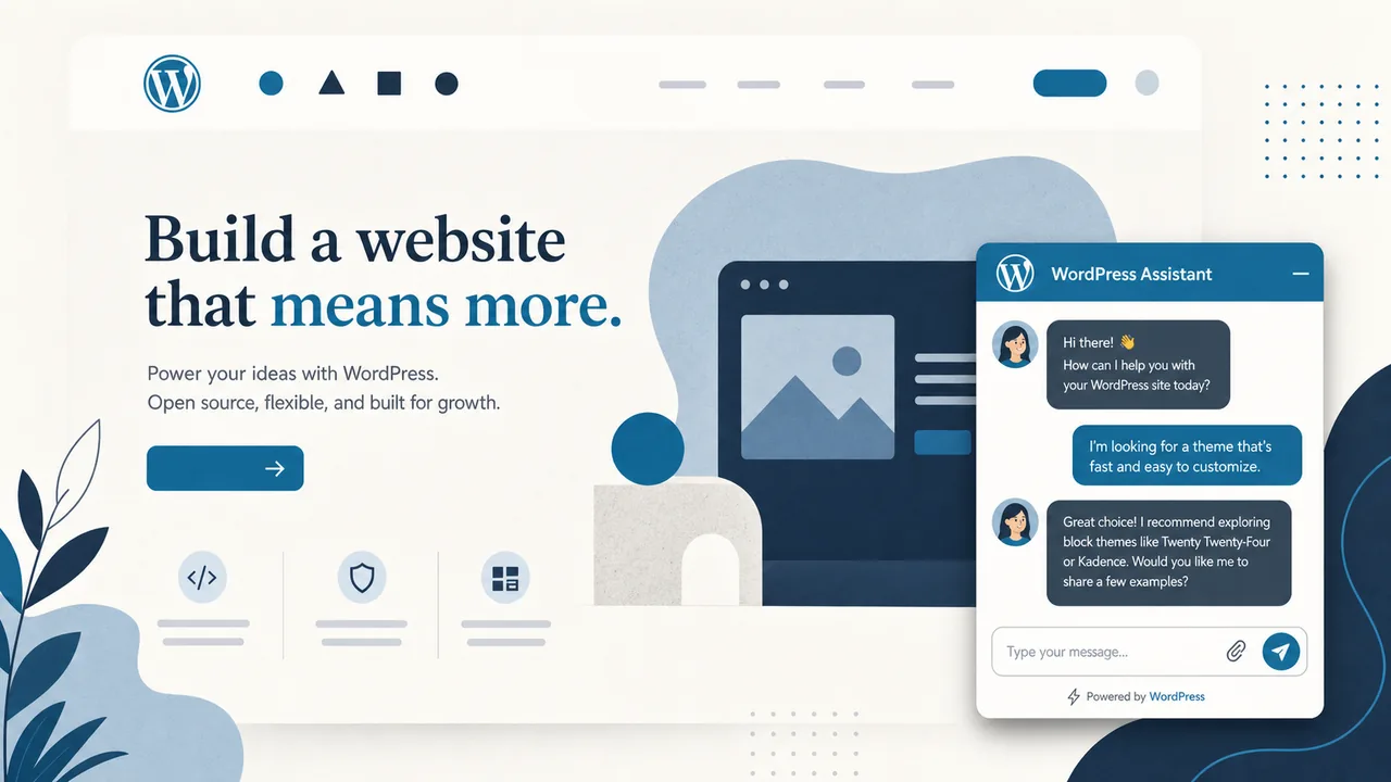Branded customer chat assistant docked on a WordPress site