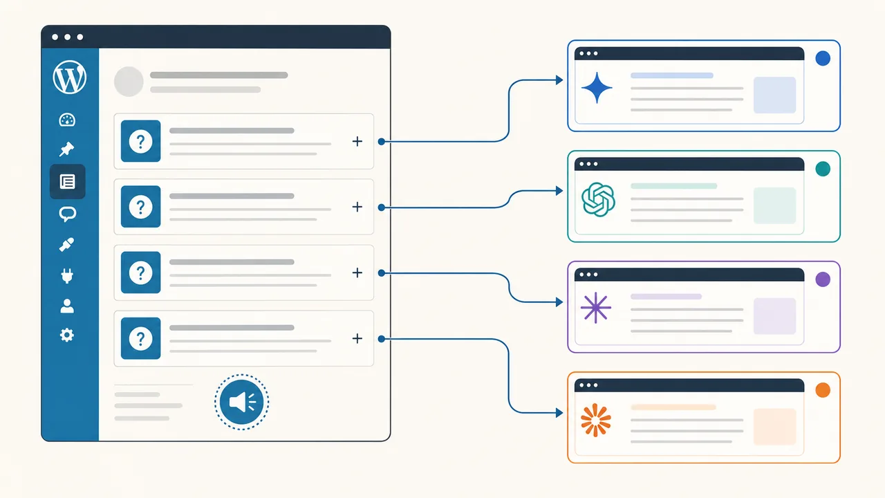 FAQ and speakable content blocks linked to AI engines for AEO and GEO