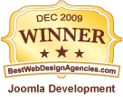BestWebDesignAgencies Joomla Development award badge December 2009