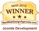 BestWebDesignAgencies Joomla Development award badge March 2010