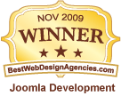BestWebDesignAgencies Joomla Development award badge November 2009