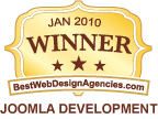 BestWebDesignAgencies Joomla Development award badge January 2010