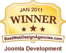BestWebDesignAgencies Joomla Development winner badge January 2011