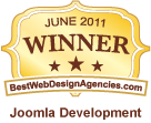 BestWebDesignAgencies Joomla Development winner badge June 2011