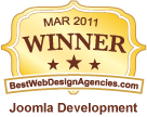 BestWebDesignAgencies Joomla Development winner badge March 2011