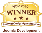 BestWebDesignAgencies Joomla Development winner badge November 2010