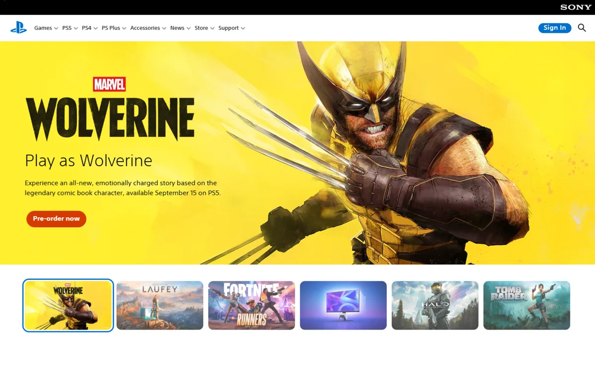 PlayStation website screenshot - Global console launch microsite work