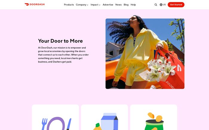 DoorDash app website homepage screenshot
