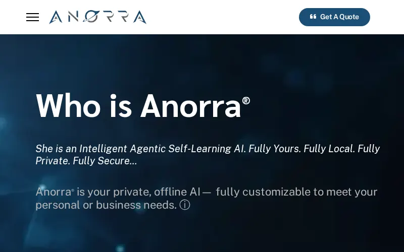 Anorra AI platform website homepage