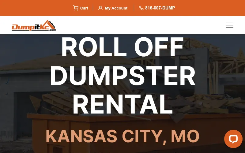 Dump It KC website homepage design