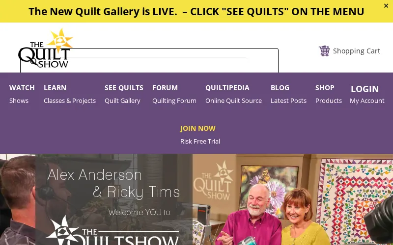 The Quilt Show membership site homepage